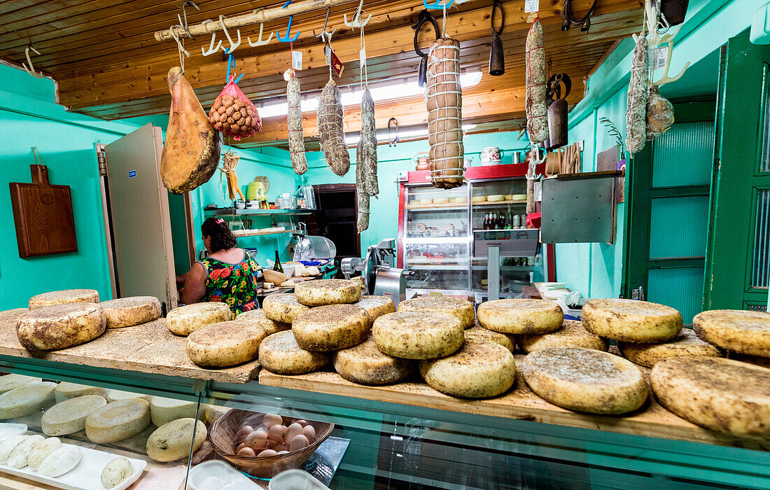 Typical foods in Apuane mountains, Lucca district, Tuscany, Italy