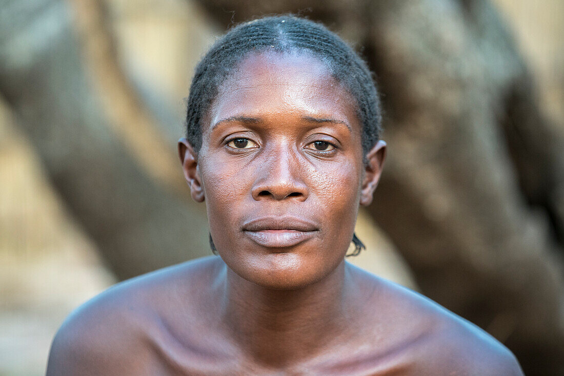 Portrait of a Mafwe woman, Mafwe Living Museum, Zambesi region, Namibia