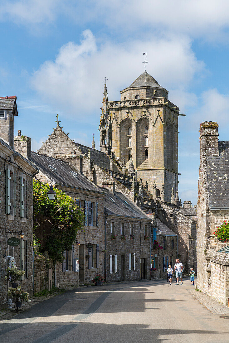 Tourists in the streets, Locronan, Finistère, Brittany, France