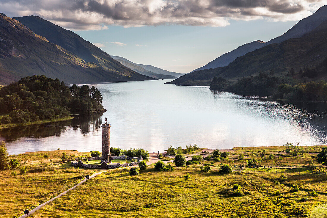 Glenfinnan monument in Loch Shiel, Scotland, UK