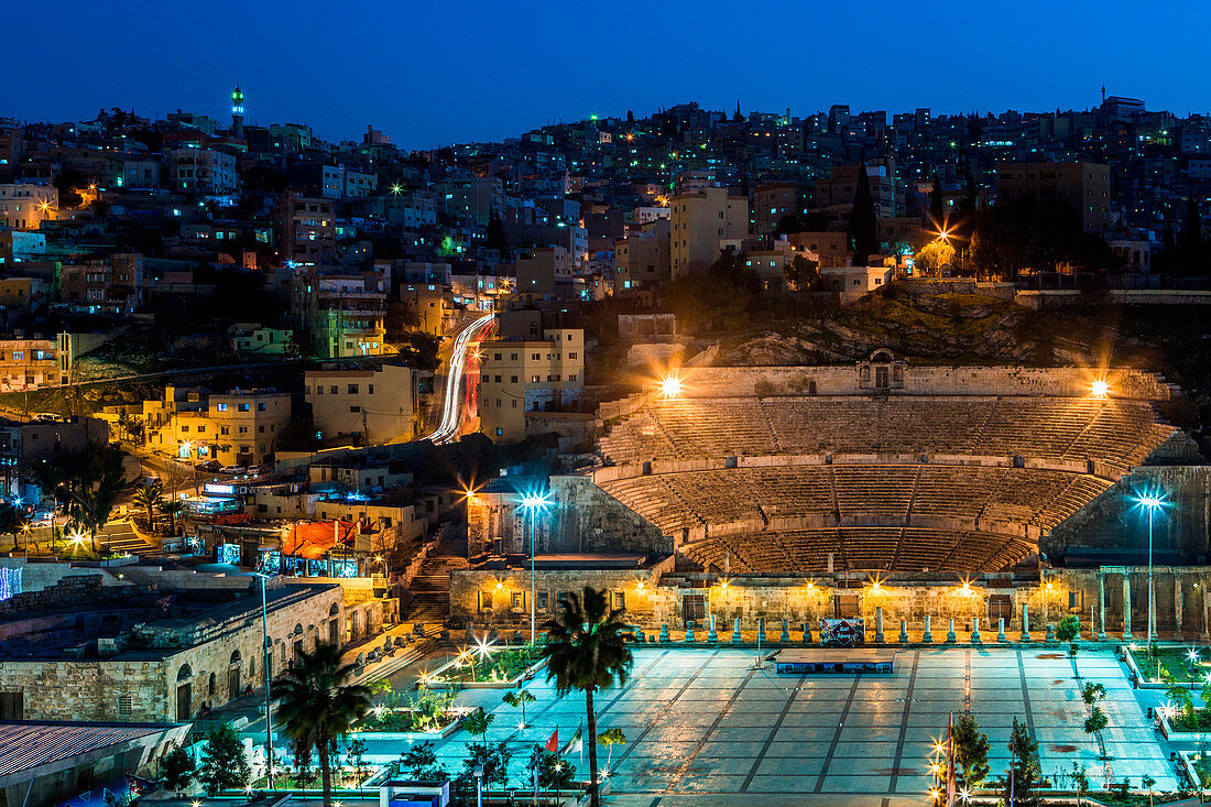 Nachtlichter von Amman - Hauptstadt von Jordanien