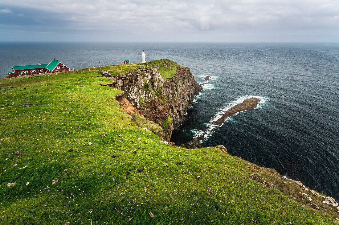 Akraberg lighthouse,Sudoroy island, Faroe Islands,Denmark