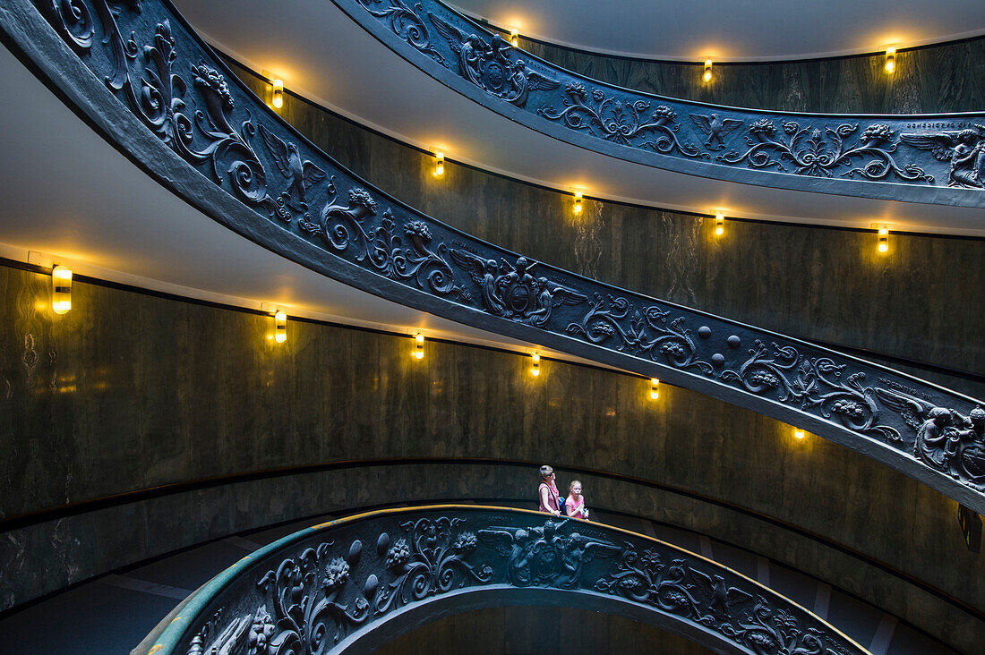 Vatican Museum, Rome, Lazio, Italy, Iconic spiral staircase