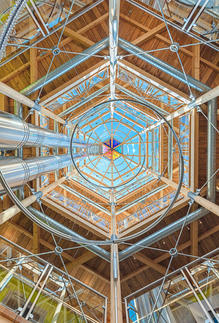 Inner detail in the Wilhelm Swarovski observation tower at Grossglockner, Kaiser-Franz-Josef-Hoehe, Austria