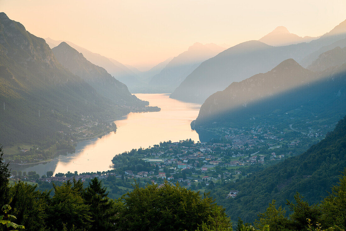 Landscape of Idro lake, Brescia province in Italy, Lombardy district, Europe