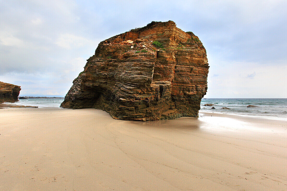 Spain, Galicia. Ribadeo. Las Catedrales beach.