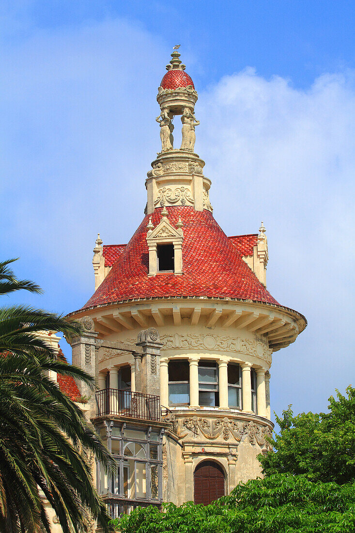 Spanien, Galizien. Ribadeo. Historisches Zentrum. Casa de Indiano Torre de los Moreno.