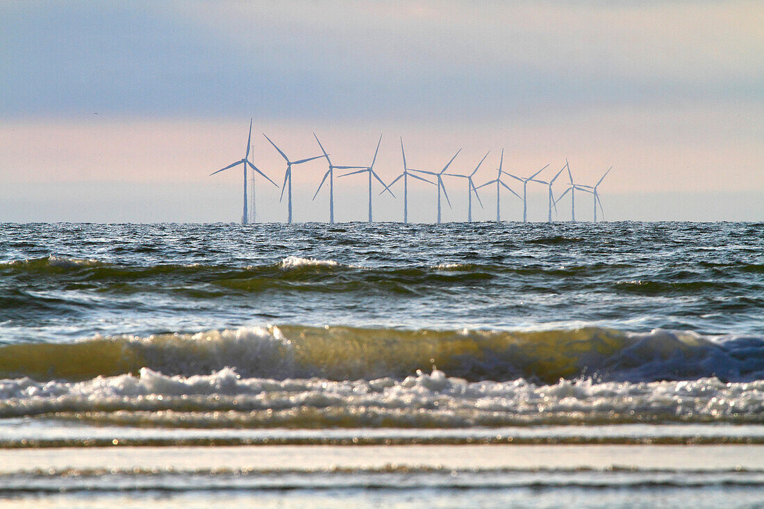 Nederlands. North Holland. Wijk aan Zee. Off-shore Wind mills.