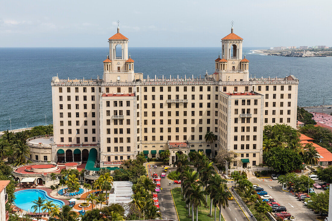 The historic Hotel Nacional de Cuba located on the Malecon in the middle of Vedado, Havana, Cuba, West Indies, Central America