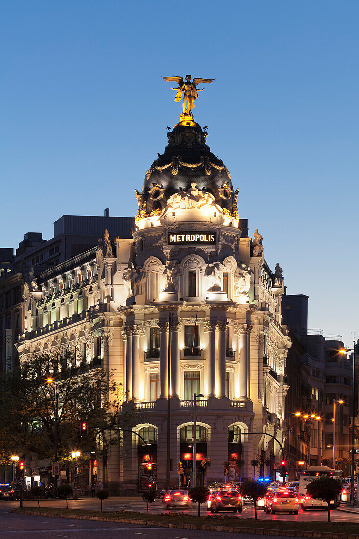 Edificio Metropolis, Architekt Jules und Raymond Fevrier, Calle de Alcana, Madrid, Spanien, Europa