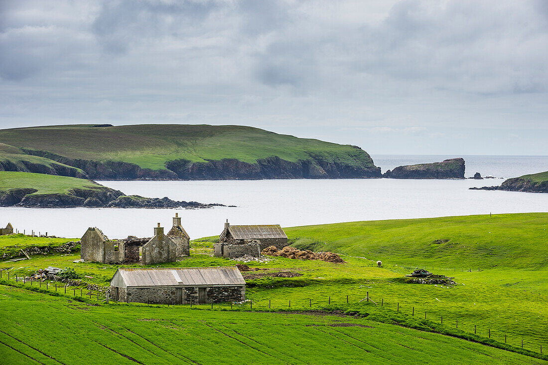Abandonded Farm, Shetlandinseln, Schottland, Vereinigtes Königreich, Europa