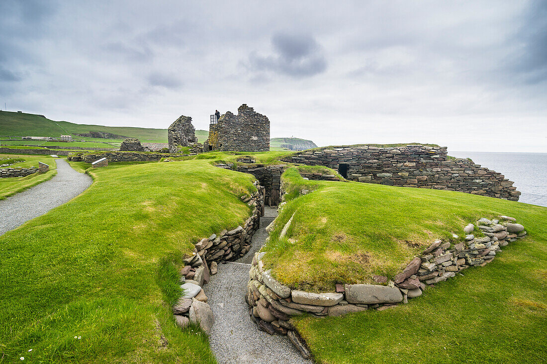Jarlshof prehistoric archaeological site, Shetland Islands, Scotland, United Kingdom, Europe