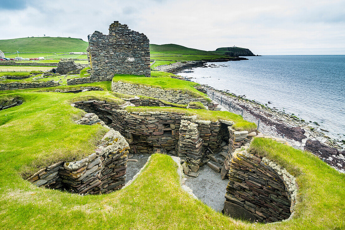 Jarlshof prähistorische archäologische Stätte, Shetlandinseln, Schottland, Vereinigtes Königreich, Europa