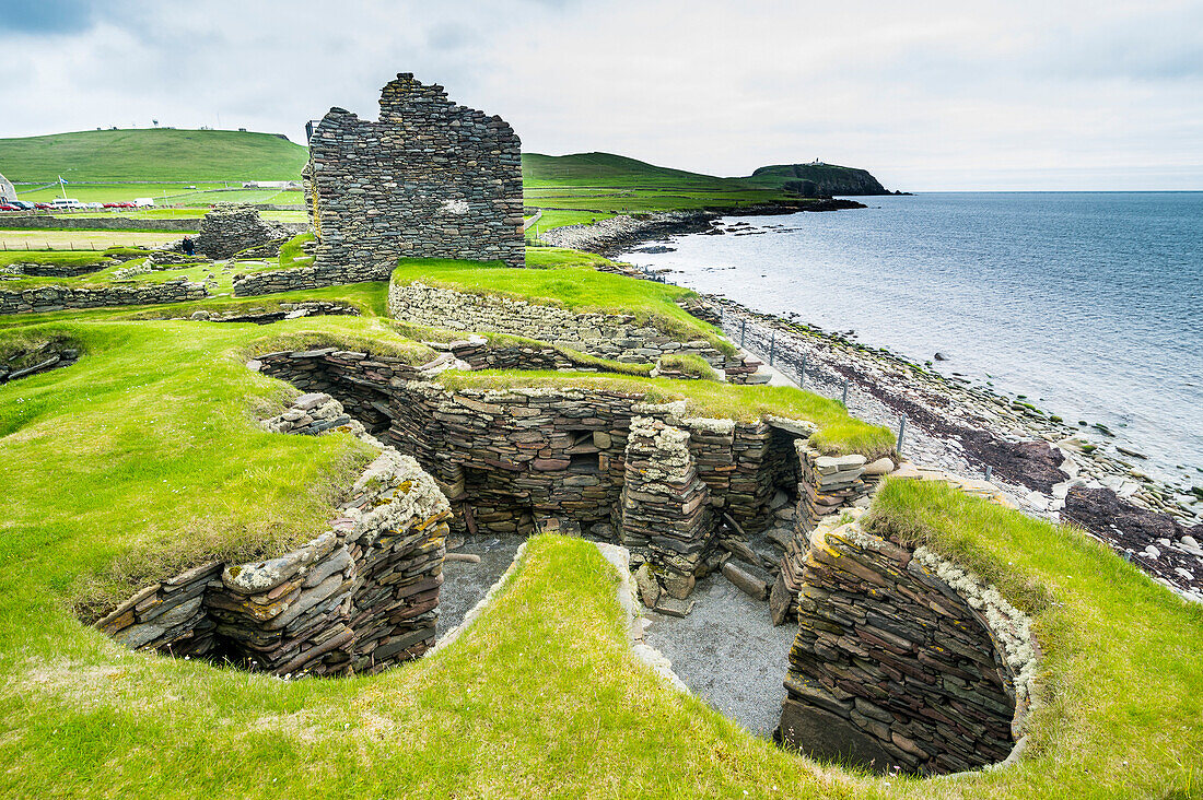 Jarlshof prehistoric archaeological site, Shetland Islands, Scotland, United Kingdom, Europe
