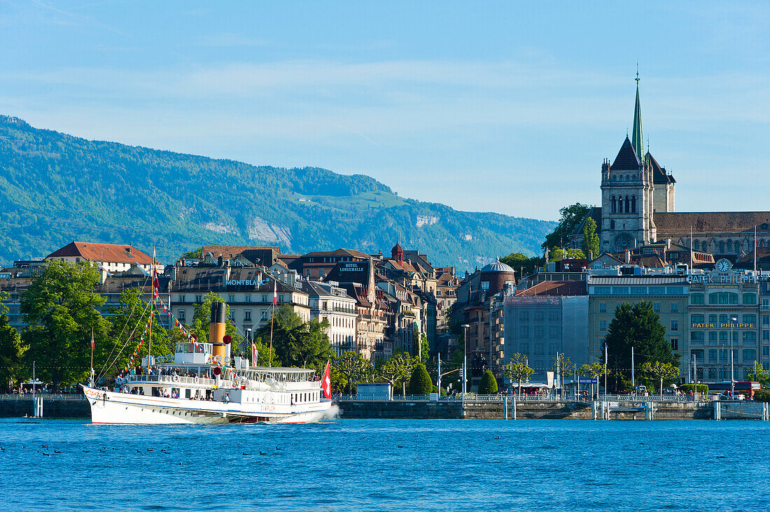 Steamboat, Lake Geneva, Geneva, Switzerland, Europe