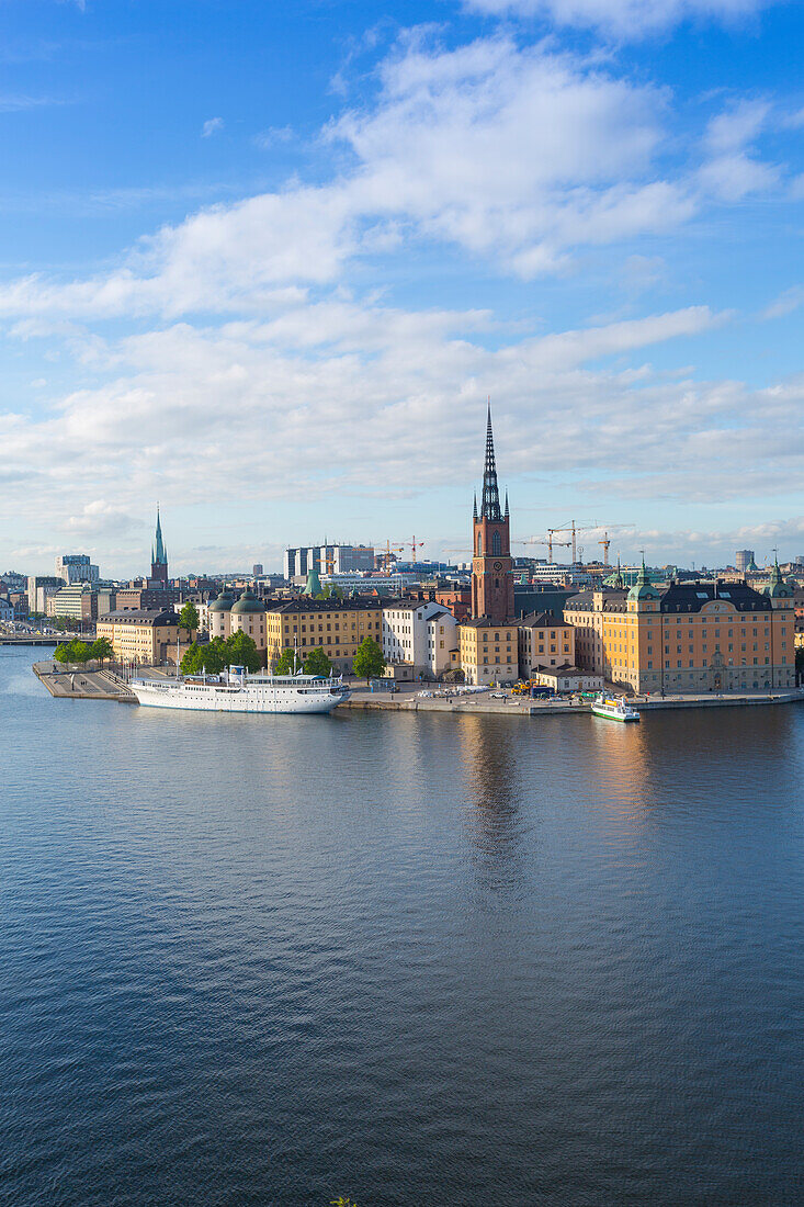 Riddarholmen Church and city skyline from Sodermalm, Stockholm, Sweden, Scandinavia, Europe