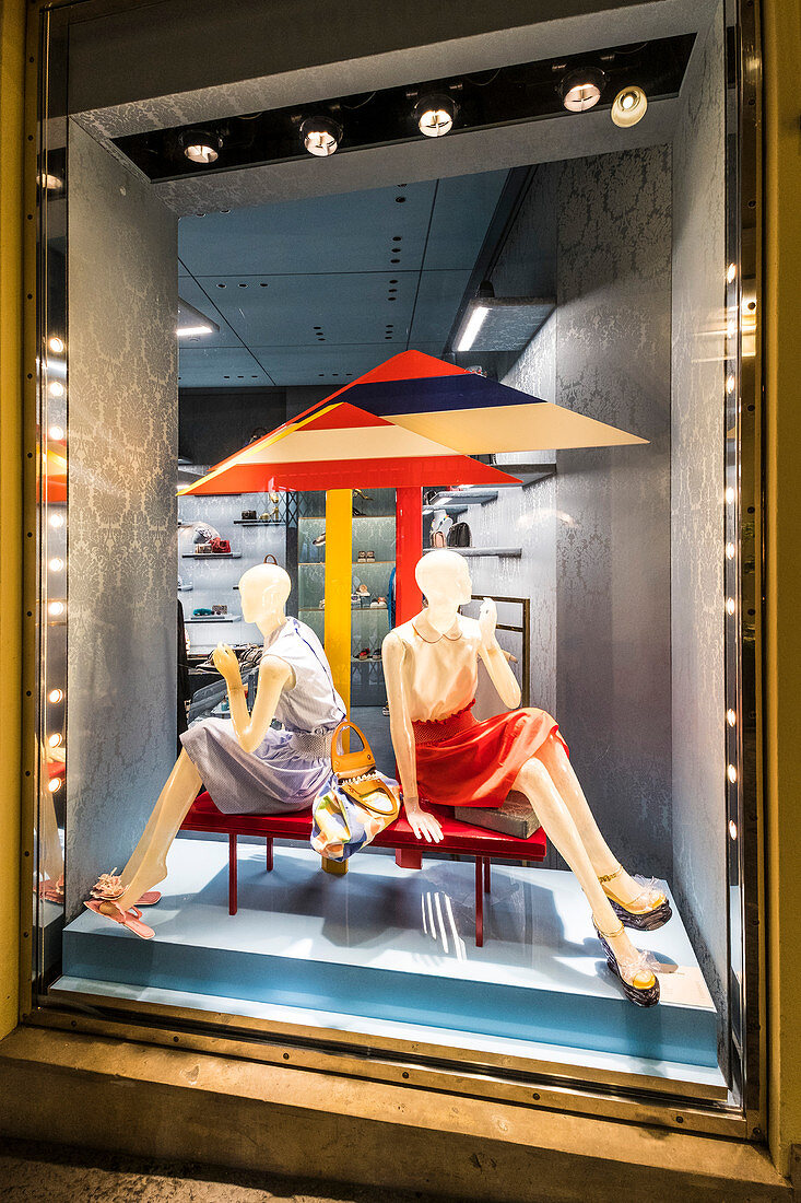 fashion shopwindow at Capri, island Capri, Golf of Napoli, Italy