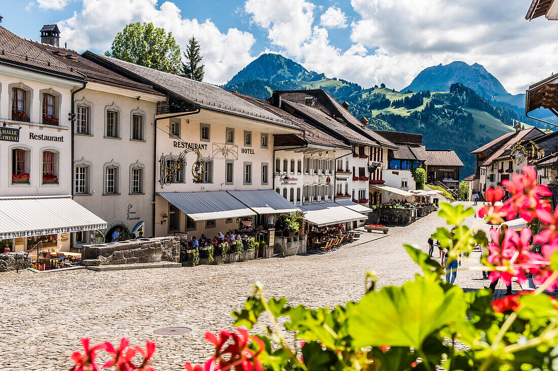 Dorf Gruyère, Gruyère, Kanton Freiburg, Schweiz