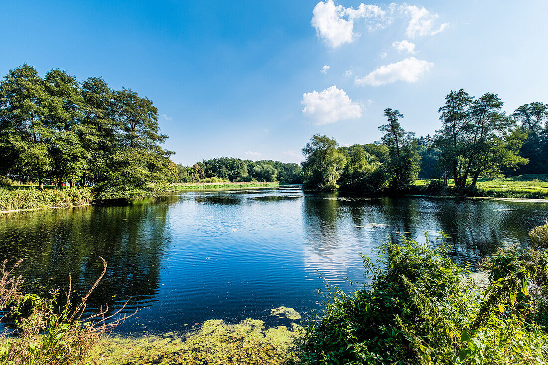 Mühlenteich in Wohldorf-Ohlstedt bei Hamburg, Nordeutschland, Deutschland