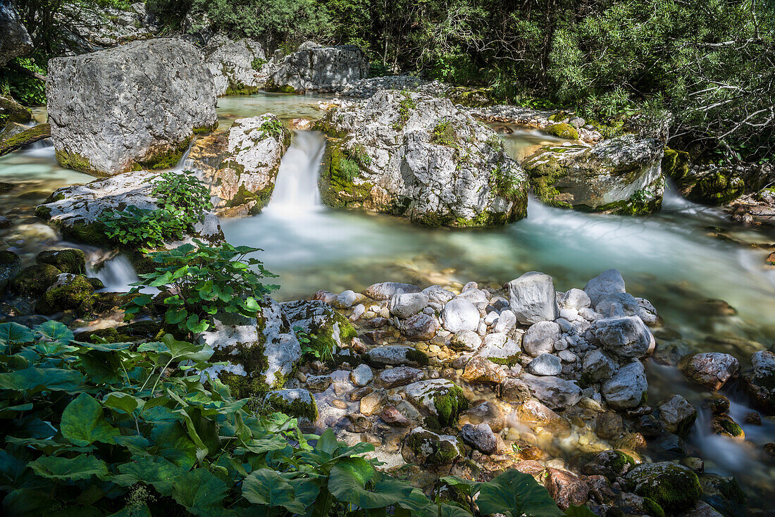 River Soca near Trenta, Gorenjska, Upper Carniola, Triglav National Park, Julian Alps, Slovenia