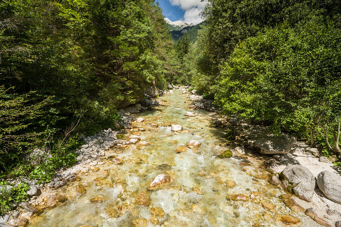 River Soca, Trenta, Gorenjska, Upper Carniola, Triglav National Park, Julian Alps, Slovenia