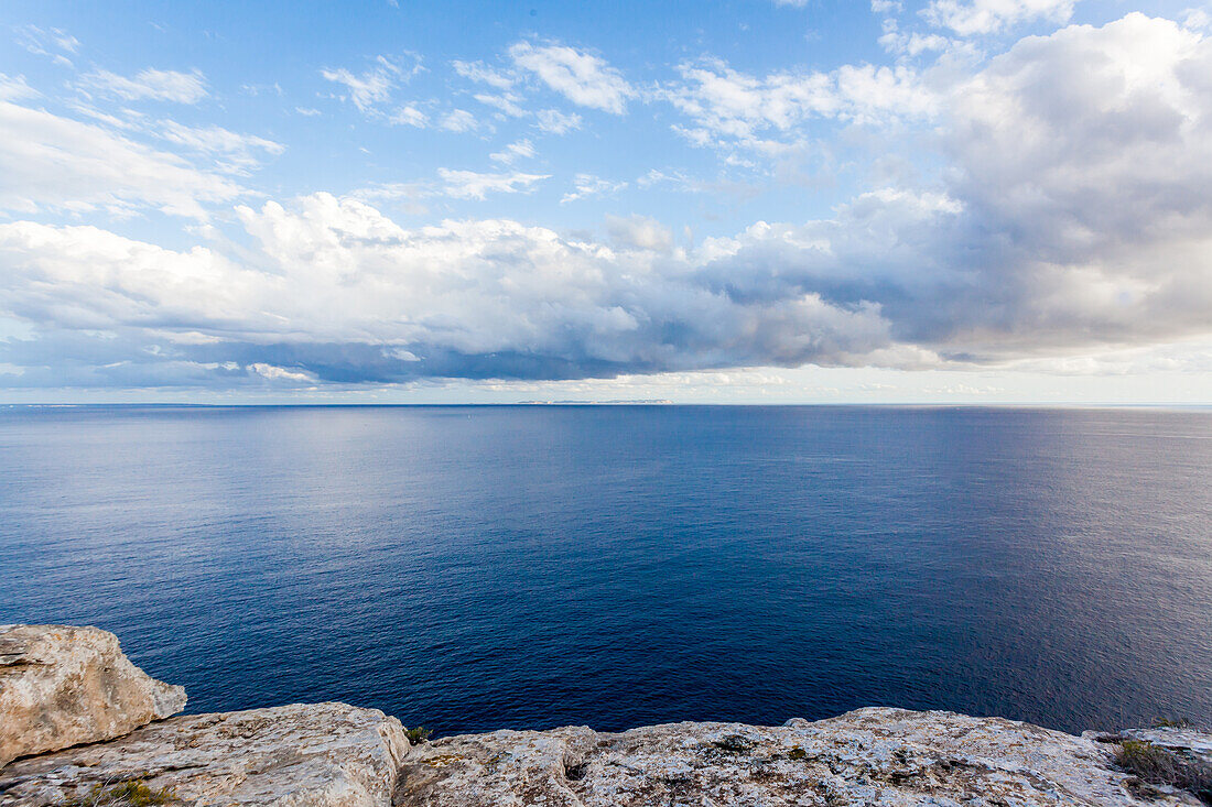 View at the uninhabited island of Cabrera lighthouse Cap Blanc, Mallorca, Balearic Islands, Spain