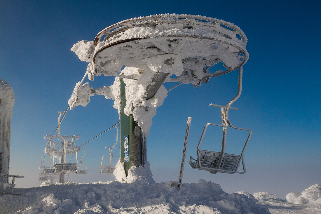 Skilift am Big White Mountain Ski Resort, Britisch-Kolumbien, Kanada