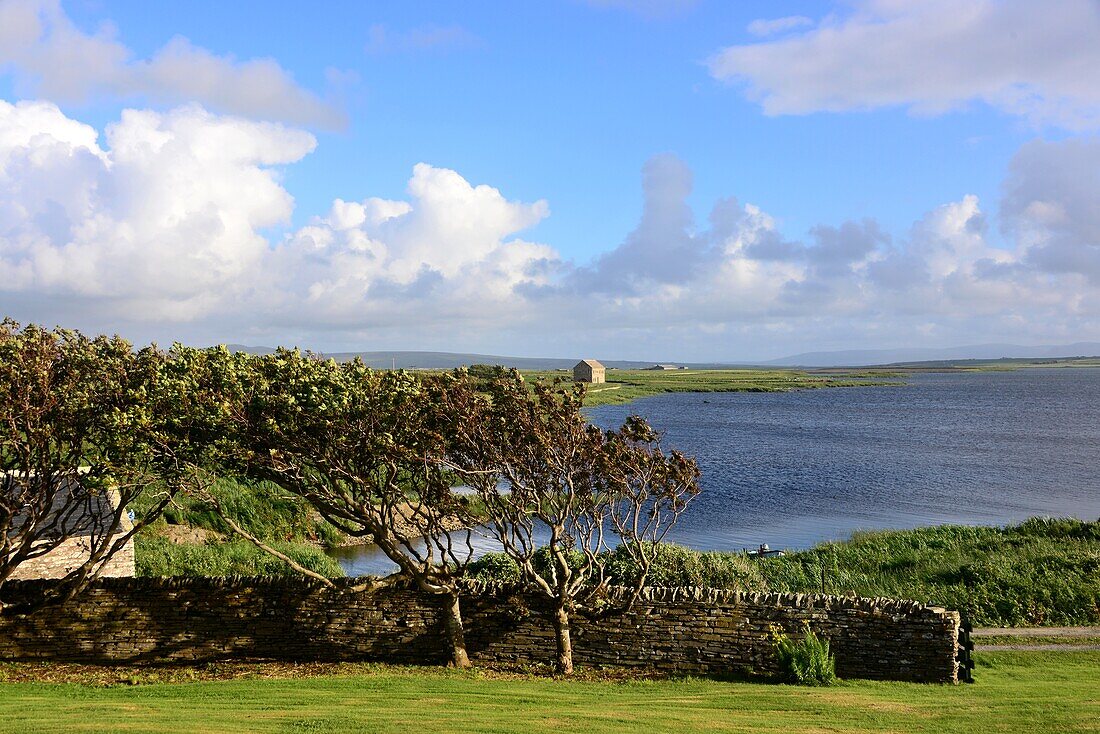 at the Loch Harray, the island of Mainland, Orkney Islands, outer Hebrides, Scotland