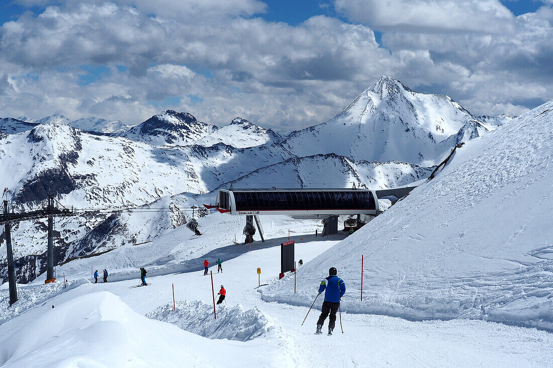 Skiarea von Ischgl, Winter in Tirol, Österreich