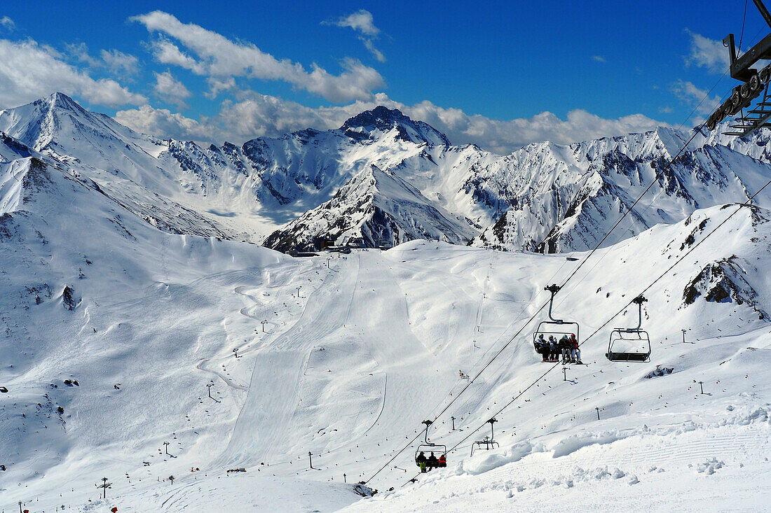 in the Swiss Skiarea of Samnaun, Skiarea of Ischgl, Tyrol, Austria