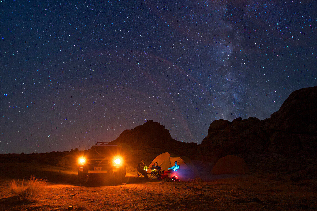 Camping under stars