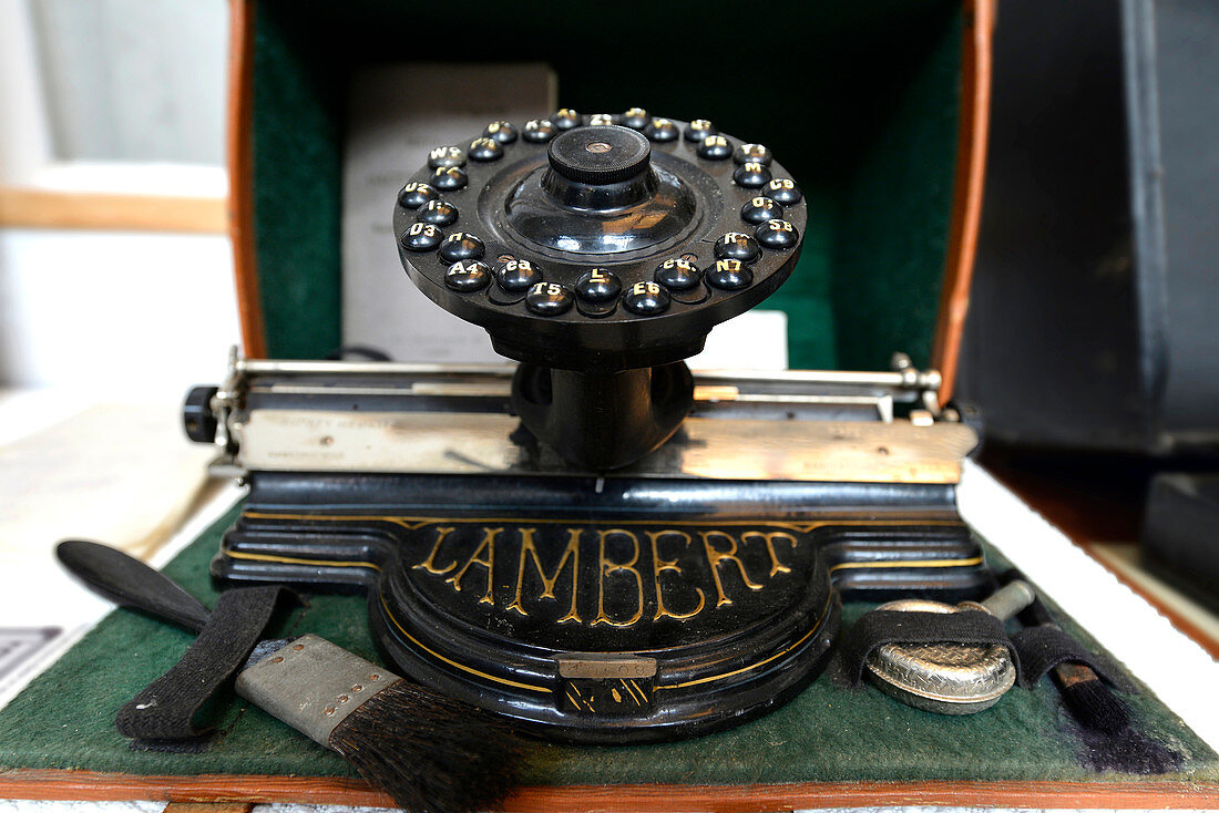 France, old Lambert typewriter, early 20th century.