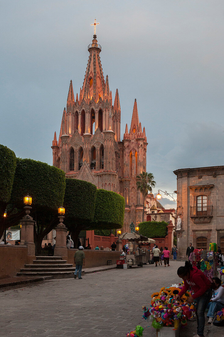 Mexico, State of Guanajuato, San Miguel de Allende, San Miguel Arcangel Cathedral, Neogothic style, late 19th century