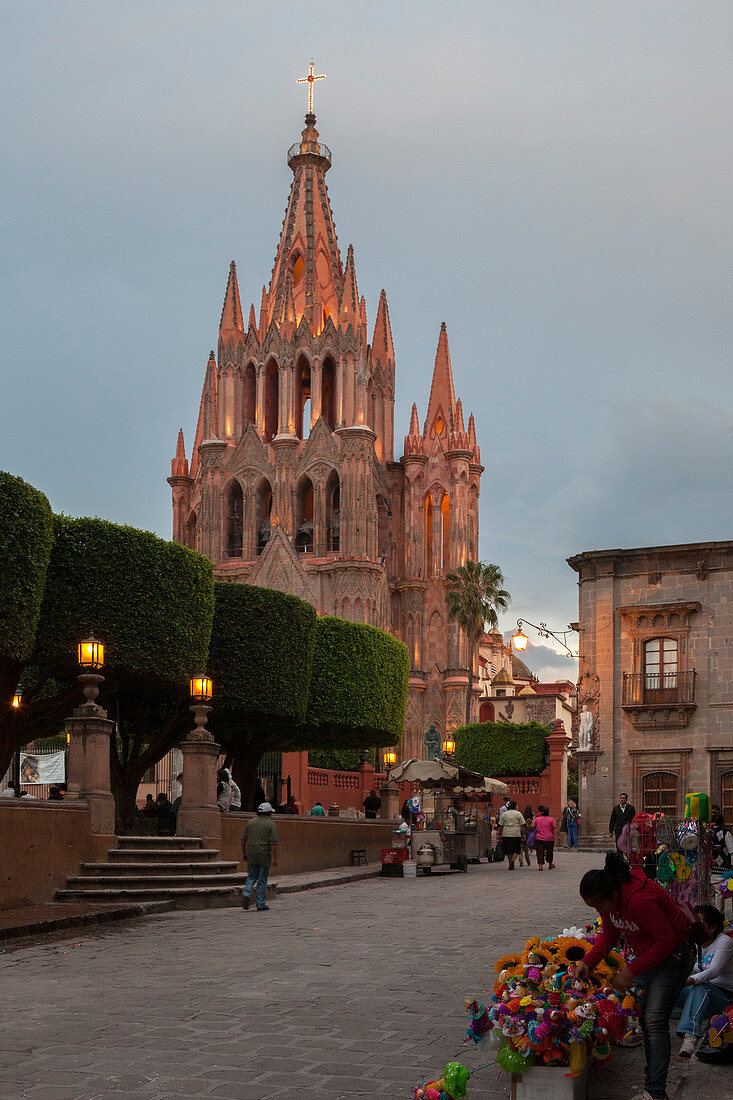 Mexiko, Bundesstaat Guanajuato, San Miguel de Allende, Kathedrale San Miguel Arcangel, neugotischer Stil, Ende des 19. Jahrhunderts