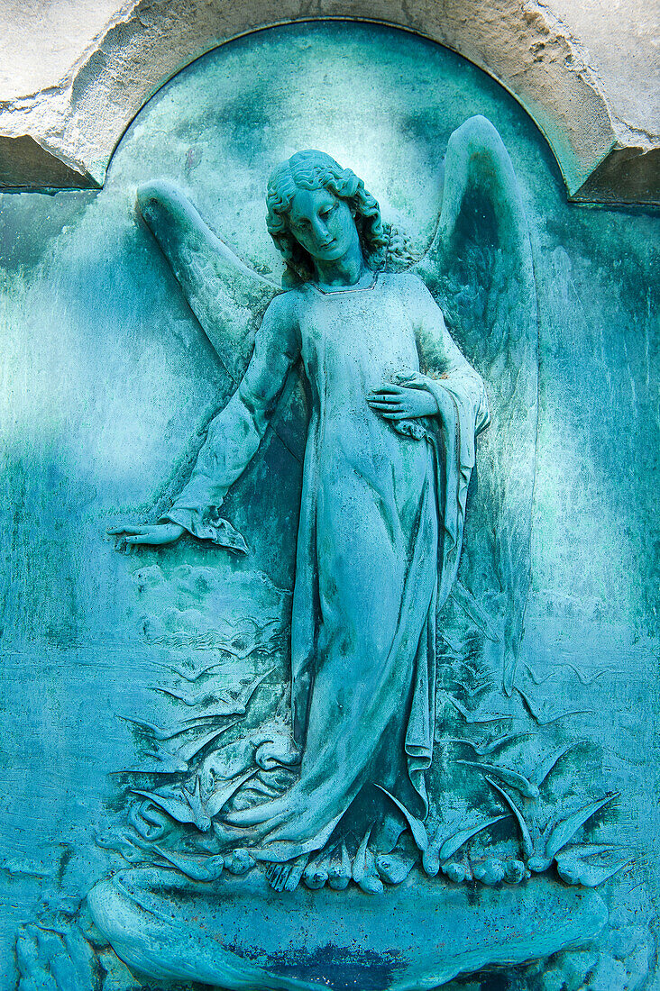 France, Paris 20th district. Pere Lachaise cemetery. Angel