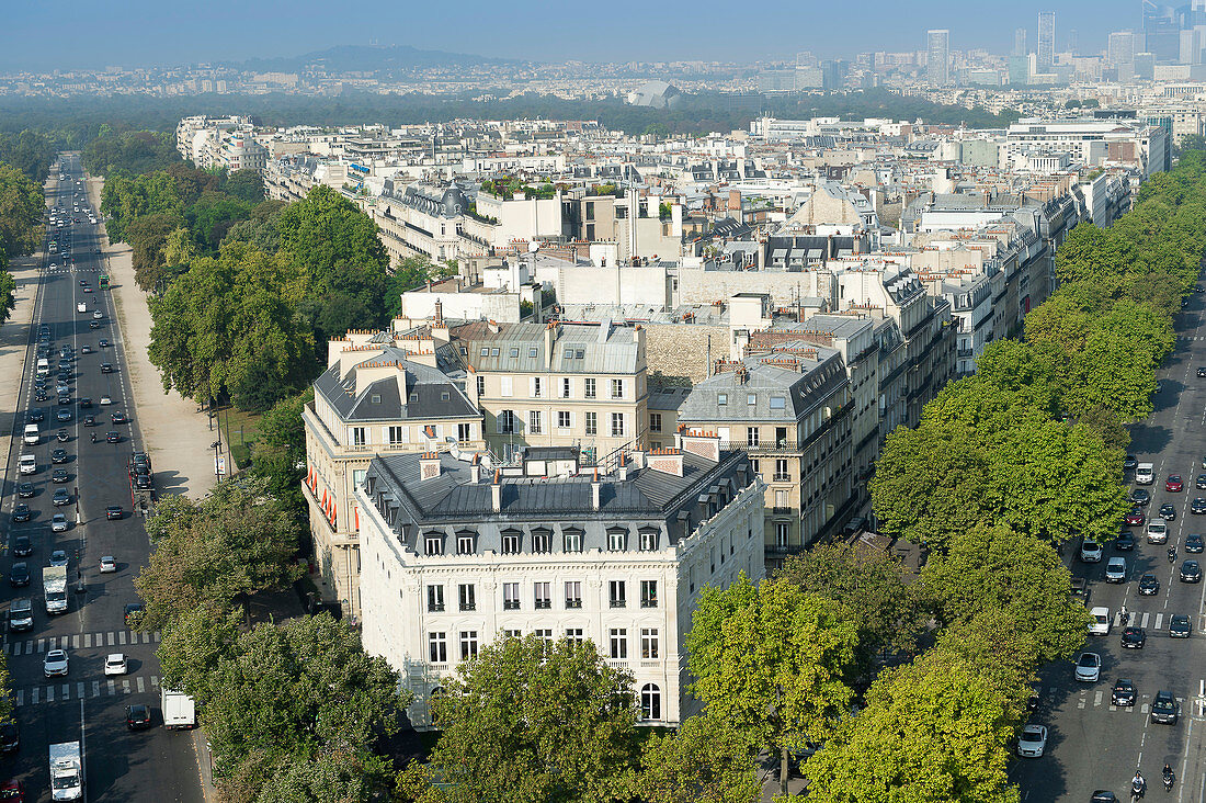 France. Paris 16th district. Place de l'Etoile. Left side: avenue Foch. Right side: avenue de la Grande Armee