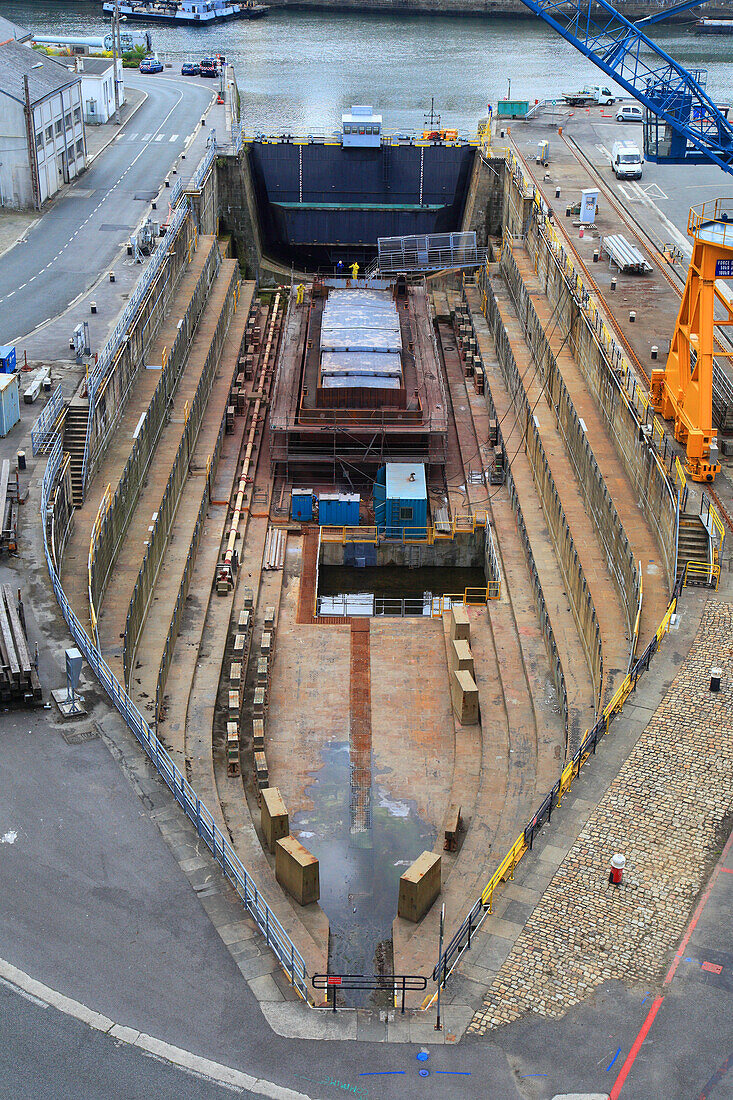 Frankreich, Bretagne, Finistère, Brest. Trockendock.