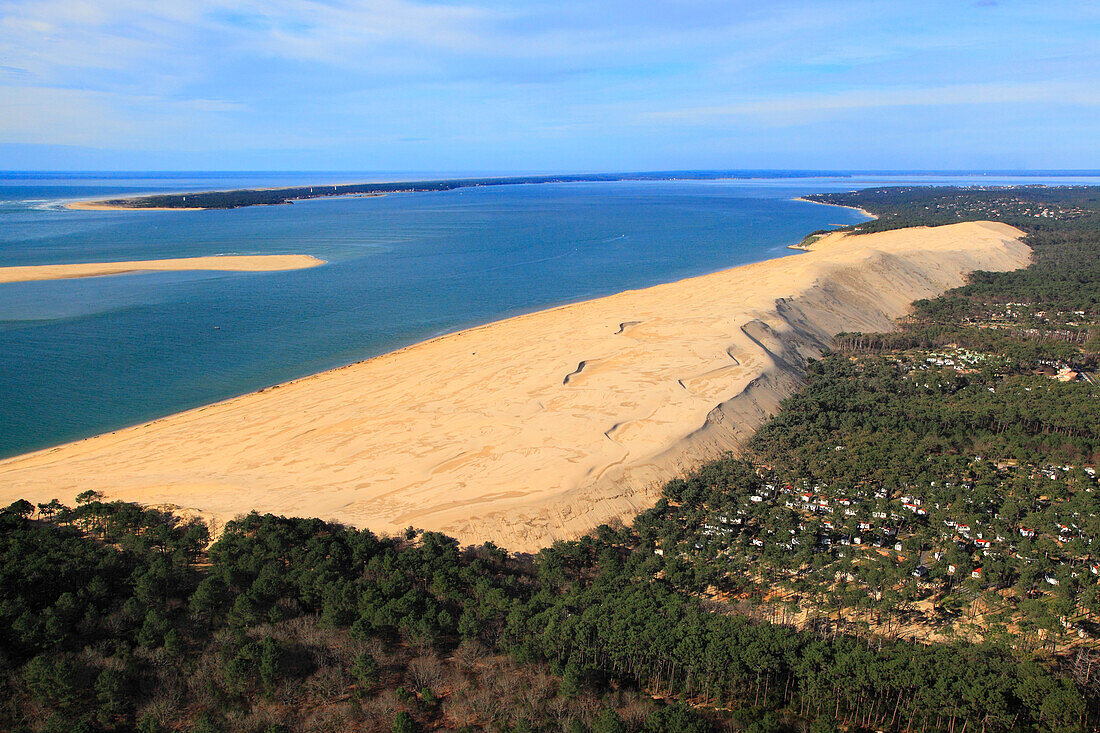 France, Gironde. Aerial view of the Dune of Pilat.