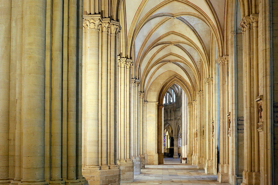 France, Normandy. Manche. Coutances. Deserted cathedral of Coutances.