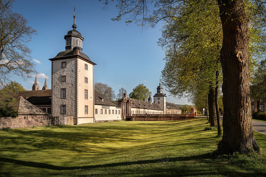 UNESCO World Heritage Corvey Castle and Westwerk in Hoexter, North Rhine-Westphalia, Germany