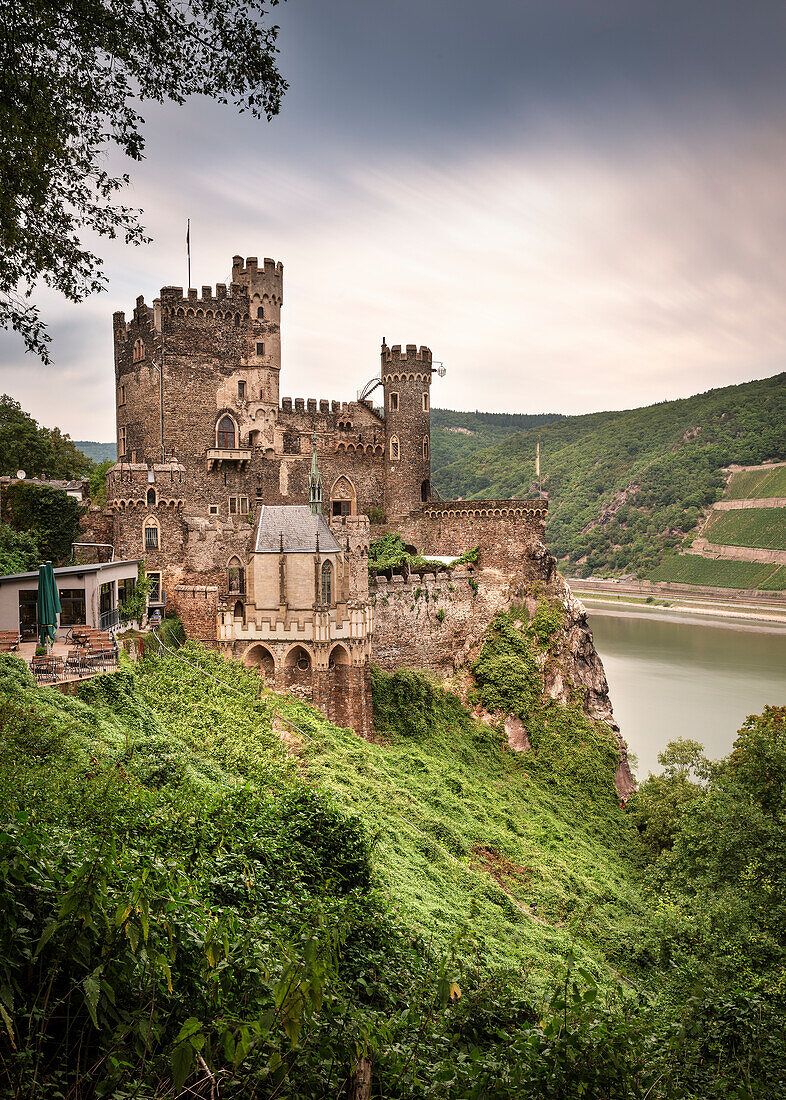UNESCO World Heritage Upper Rhine Valley, romantic castle Rheinstein, Rhineland-Palatinate, Germany