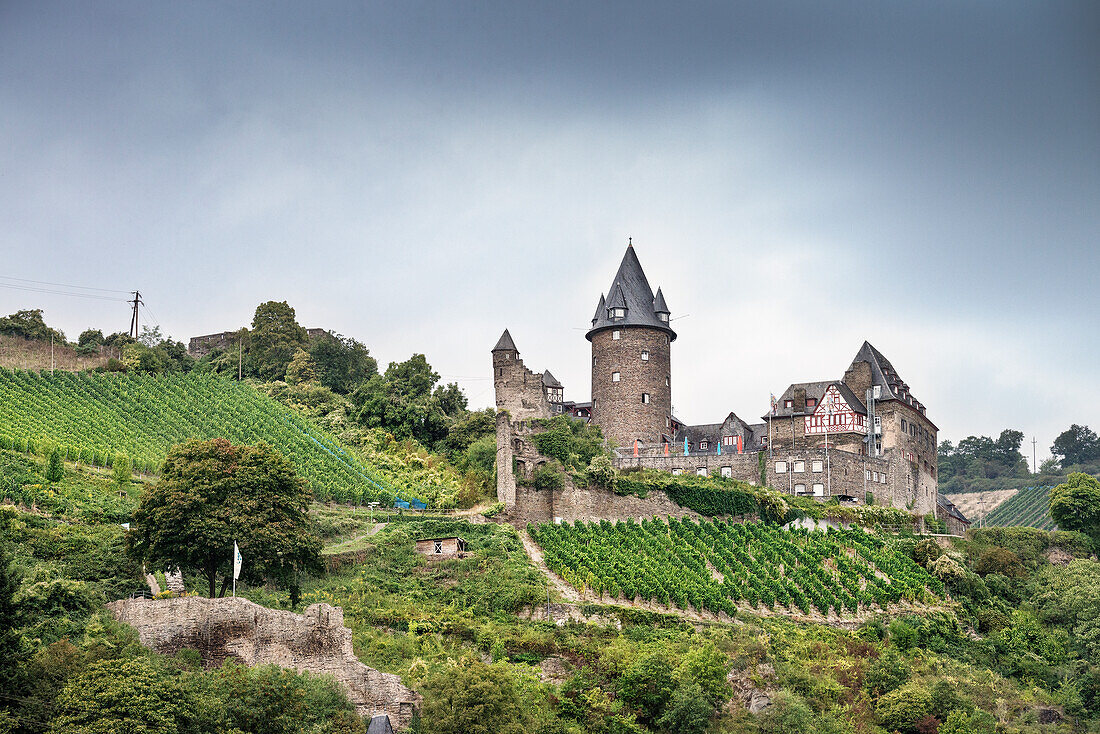 UNESCO Welterbe Oberes Mittelrheintal, Burg Stahleck, Bacharach, Rhein, Rheinland-Pfalz, Deutschland