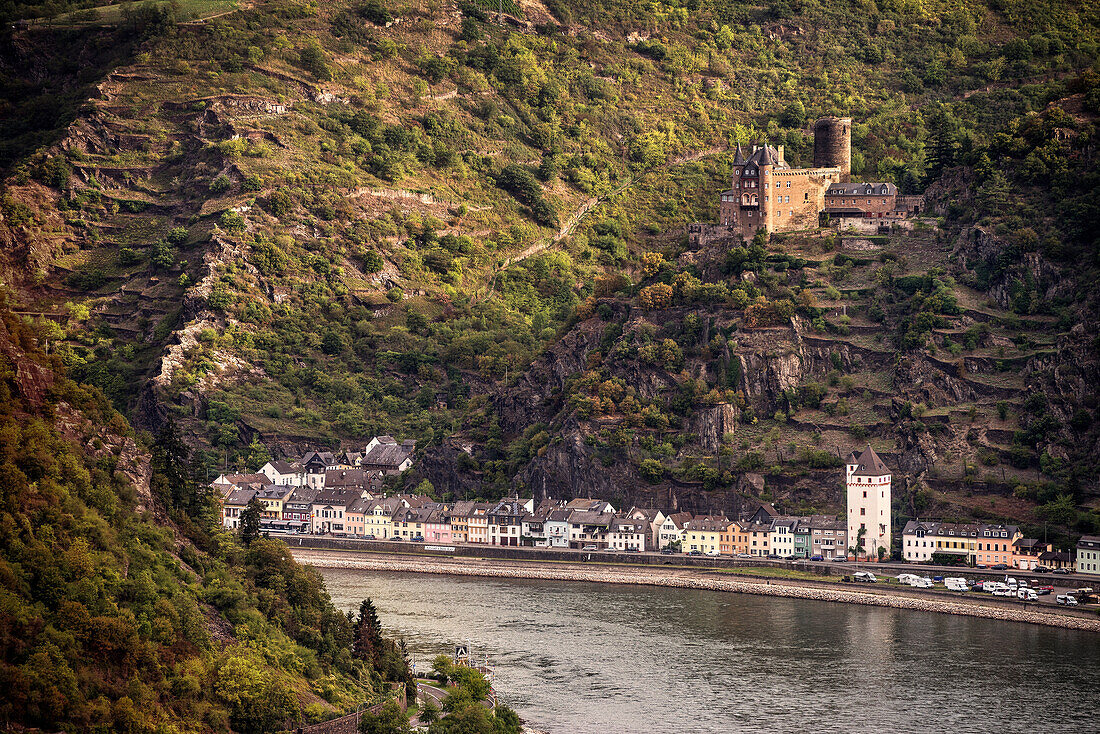 UNESCO Welterbe Oberes Mittelrheintal, Burg Katz, Rhein, Rheinland-Pfalz, Deutschland