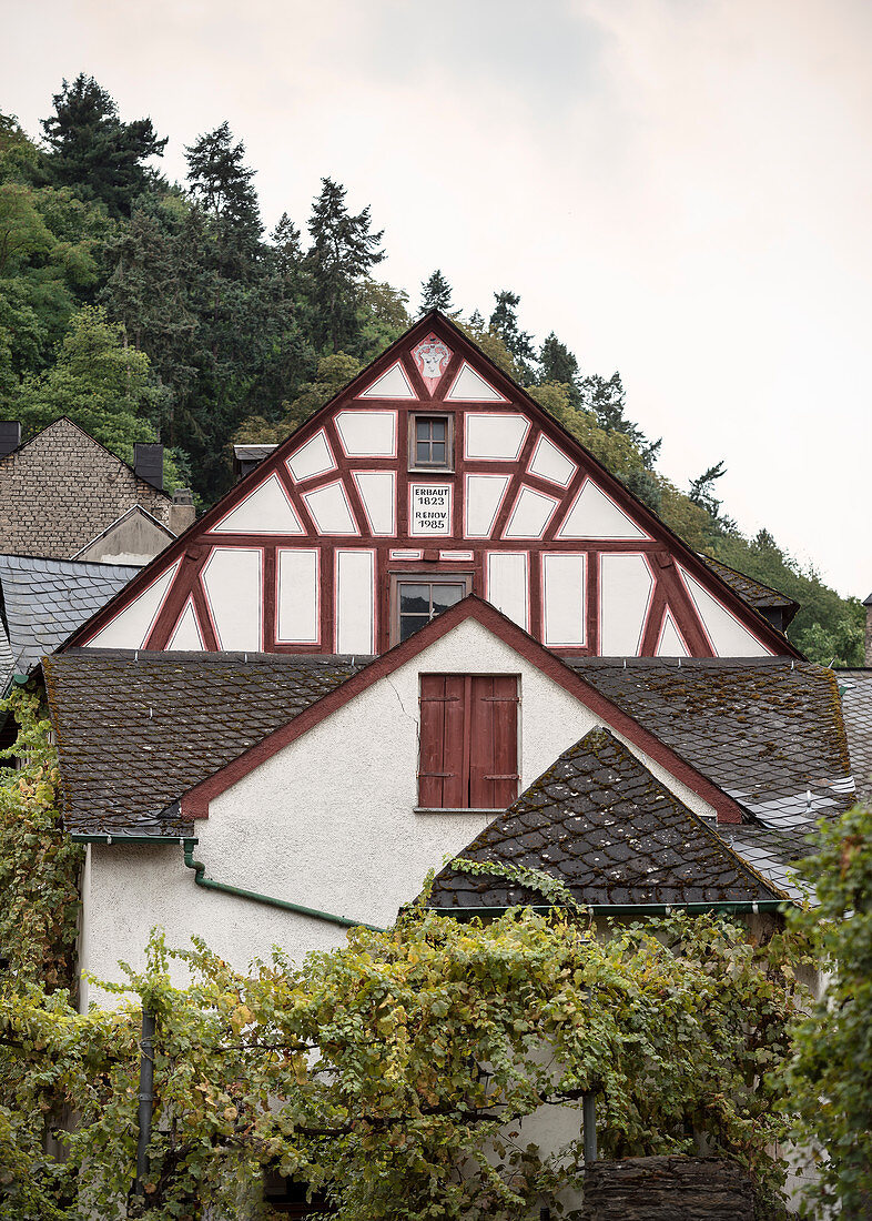 UNESCO World Heritage Upper Rhine Valley, framework houses in the old town of Bacharach, Rhineland-Palatinate, Germany