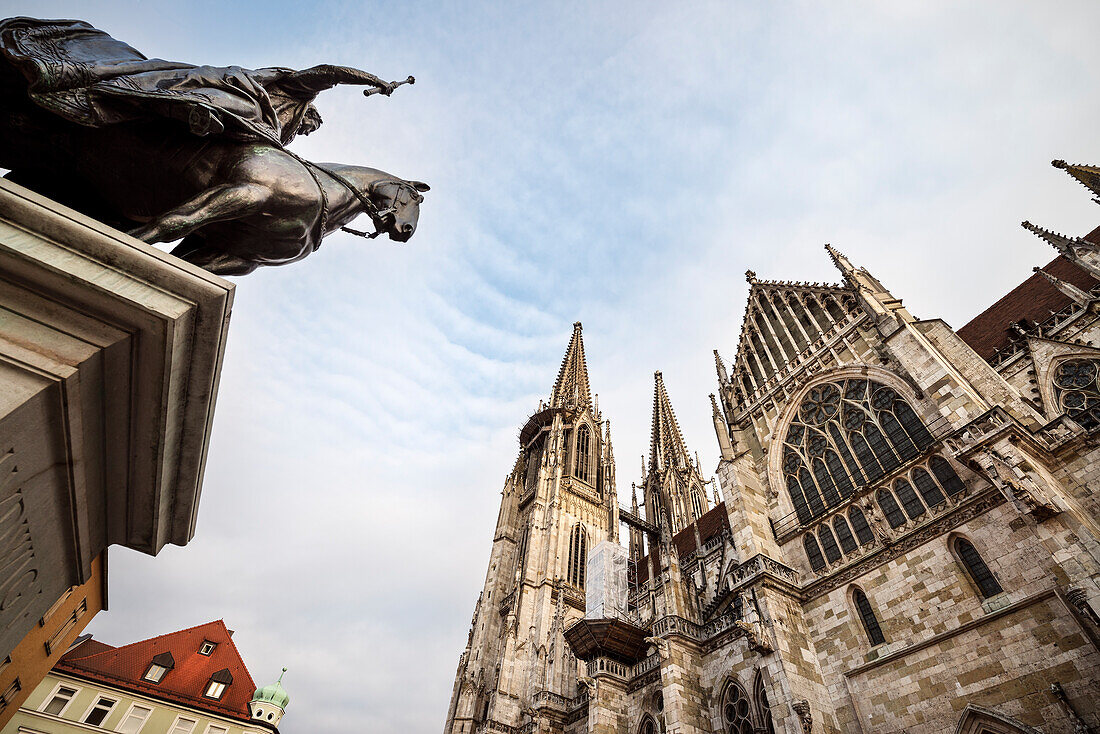UNESCO World Heritage Old Town of Regensburg, Regensburg Cathedral, cathedral of St Peter, Regensburg, Bavaria, Germany