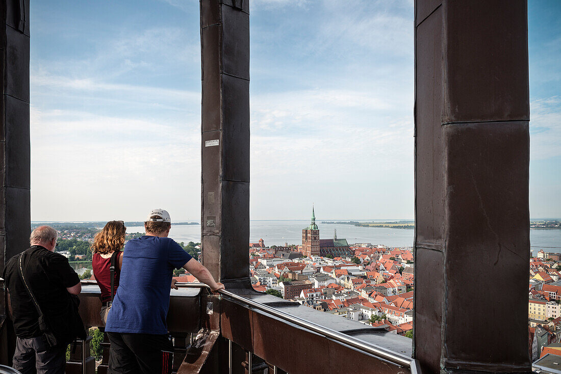 UNESCO World Heritage Hanseatic city of Stralsund, view from St. Mary's Church to the old town, Mecklenburg-West Pomerania, Germany, Baltic Sea