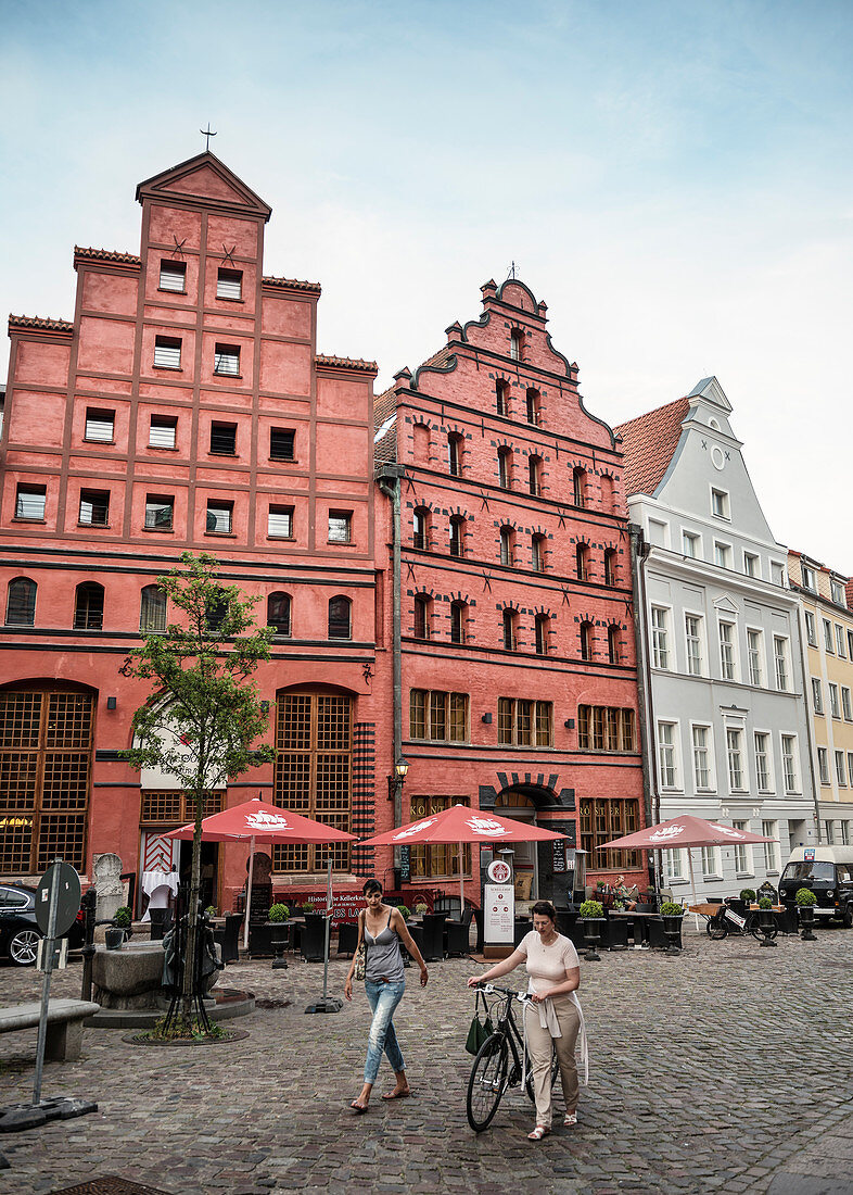 UNESCO World Heritage Hanseatic city Stralsund, historic houses in old town, Mecklenburg-West Pomerania, Germany, Baltic Sea