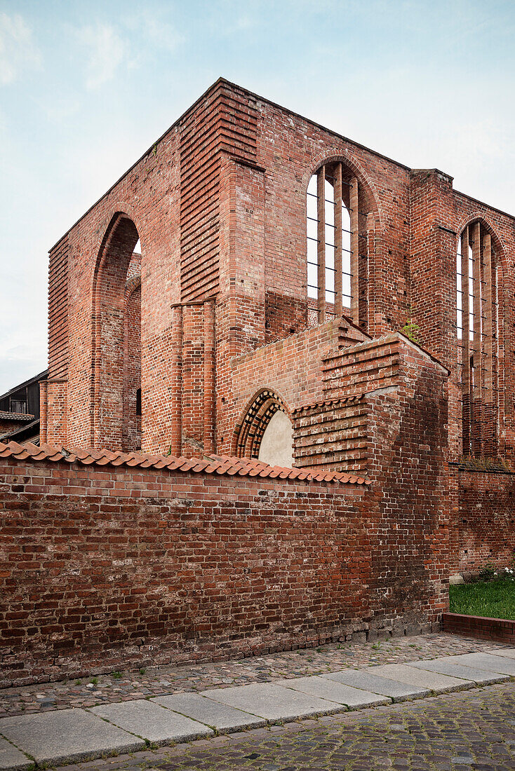 UNESCO World Heritage Hanseatic city Stralsund, brick building ruins of a church building, Mecklenburg-West Pomerania, Germany, Baltic Sea
