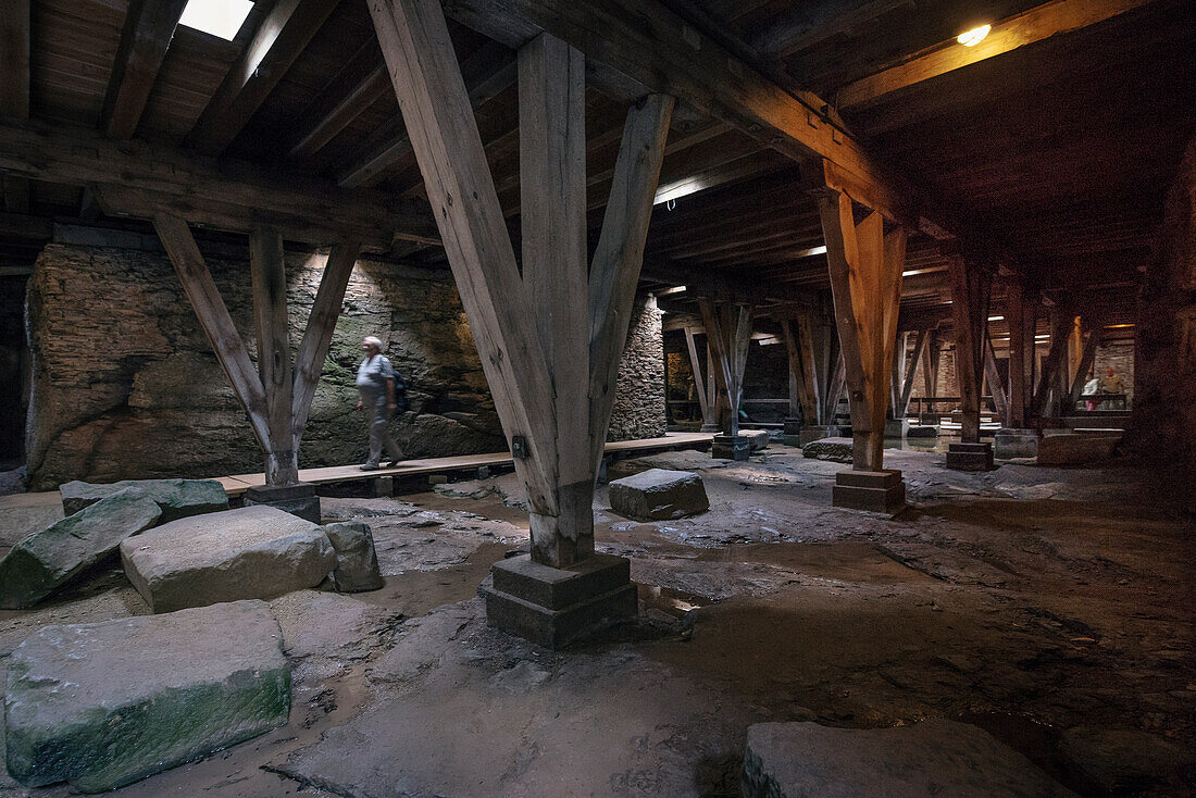 UNESCO Welterbe Trier, unterirdische Räume im Amphitheater, Rheinland-Pfalz, Deutschland