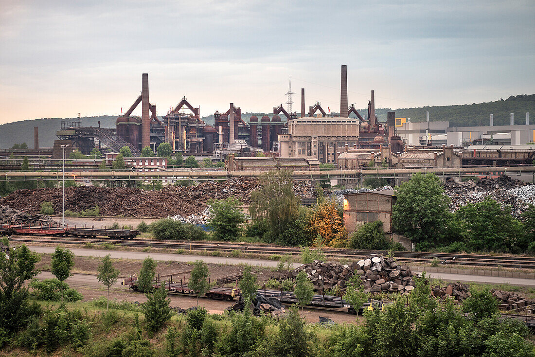 UNESCO World Heritage Voelklinger Huette, former iron works, industrial building, Voelklingen, Saarland, Germany